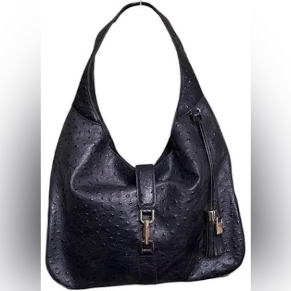 G.I.L.I. Elegant Black Leather Hobo Bag